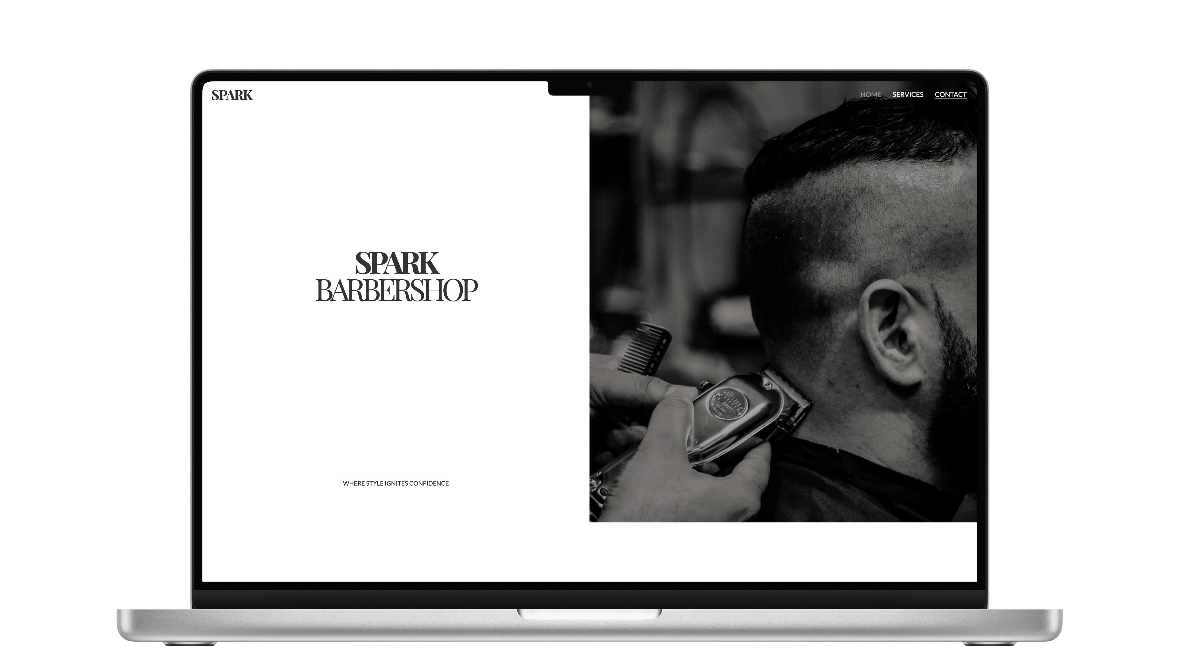 Laptop mockup of project.